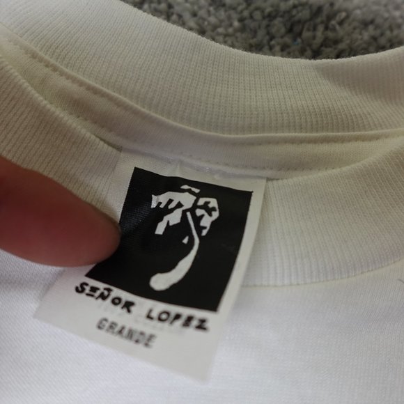 Vintage Senor Lopez Shirt Mens Large L White T Tee Manana U Single Stitch - Picture 7 of 7